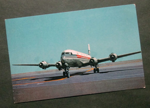 PB64【戦後絵葉書】JAPAN AIR LINE DC-6B　（JAL/日本航空機/飛行機）