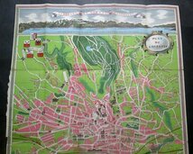 A304B【戦後パンフ】PLAN DE LAUSANNE　スイス国ローザンヌ絵地図市街地図_画像1