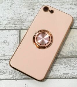 iPhone se ケース iphone8 iphone7 スマホリング付き ピンク