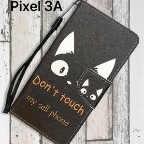 Google Pixel 3a ケース ピクセル 手帳型 かわいい 猫 黒猫