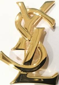 (SM1724) [ beautiful goods ] 1 jpy ~ Yves Saint Laurent Yves Saint-Laurent brooch Gold YSL Logo fashion accessory 