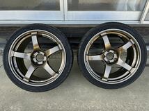 【美品！】ADVAN Racing TC-4 255/35R18インチ 9J +35 PCD114.3 5穴 インプレッサWRX fd2 アルミホイール アドバン 2本セット ブロンズ_画像1