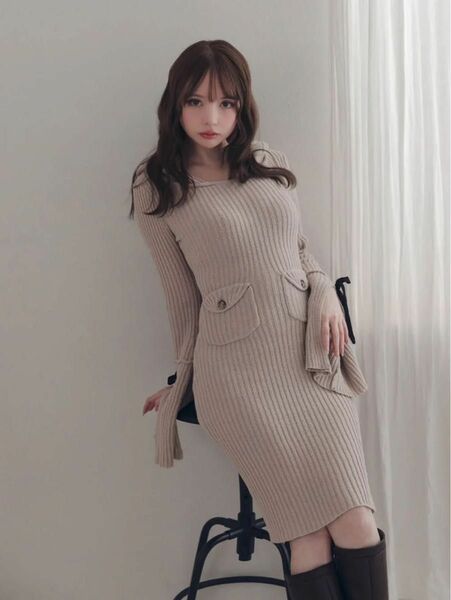 andmary Ashley ribbon knit dress