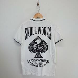 SKULL WORKS スカルワークス ポロシャツ 半袖 バックプリント メンズ コットン M 10084397