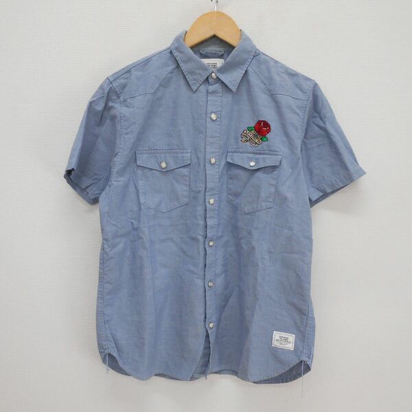 CRIMIE クライミー WESTERN ROSE AND RIBBON NEEDLE WORKS SHORT SLEEVE SHIRT 半袖 シャンブレーウエスタンシャツ 刺繍 M 10113849