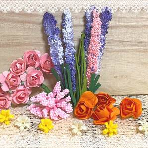 おまとめ 造花 飾り ドライフラワー 花 植物 ミニ薔薇 かすみそう ラベンダーetc.アートフラワー 材料にの画像6