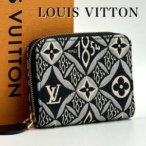 【極美品】 LOUIS VUITTON ルイヴィトン M69997 モノグラムジャガード Since 1854 ジッピーコインパース コインケース ブラック系