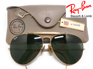 Vintage B&L RayBan OUTDOORSMAN 2 62mm G15 Gold USAboshu ром BL metal LARGE Large METAL уличный -z man Gold America производства солнцезащитные очки 