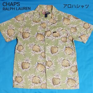 CHAPS RALPH LAUREN アロハシャツ 半袖 パイナップル グリーン 開襟 シャツ チャップス ラルフローレン 美品