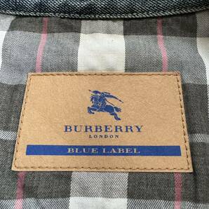 バーバリーロンドン BURBERRY LONDON BLUE LABEL デニムジャケット ジージャン ボックスタグ M コットン 抜群の色落ち ロゴボタン の画像6