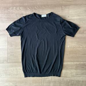 ジョンスメドレJOHN SMEDLEY BELDEN メンズ クルーネックニットシャツ Tシャツ ニットT ブラック Mサイズ 美品！