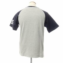 【中古】トミーヒルフィガー TOMMY HILFIGER コットン クルーネック 半袖Ｔシャツ グレーxダークネイビー【サイズM】_画像3