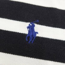 【中古】ポロ ラルフローレン Polo Ralph Lauren 鹿の子コットン ボーダー 半袖ポロシャツ【XS】_画像6