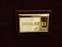 NINA RICCI ニナリッチ 型押しレザー クラッチ バッグ 茶 ■■ ☆ eda4 レディース_画像6