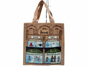 Harrods ハロッズ プリント トート バッグ ベージュ ■■ ☆ eda4 レディース