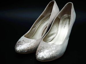 ANTEPRIMA Anteprima leather spangled high heel pumps size24.5cm/ pink beige ## * dkc0 lady's 