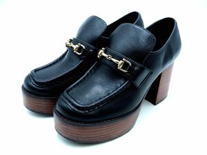 JEANASIS Jeanasis thickness bottom bit Loafer shoes sizeL(24.5cm rank )/ black ## * edc3 lady's 