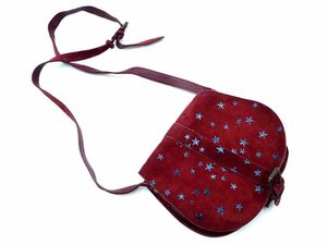 Bonpoint Bonpoint замша звезда рисунок небольшая сумочка сумка на плечо бордо ## * edc6 ребенок одежда 