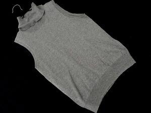  cat pohs OK KUMIKYOKU Kumikyoku ta-toru neck no sleeve knitted sweater size2/ gray #* * eda1 lady's 