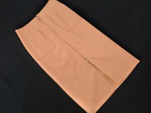 NOBLE ノーブル フロント ジップ タイト スカート size38/オレンジ ■◇ ☆ eda1 レディース