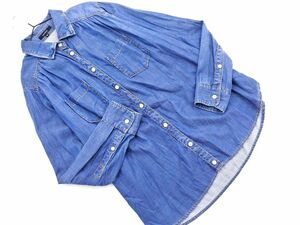 LOUNIE Lounie длинный рукав Denim рубашка size38/ темно-синий #* * eda1 женский 