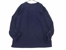 ネコポスOK ZARA basic ザラ ベーシック ハーフジップ ブラウス シャツ sizeL/紺 ■◇ ☆ eda1 レディース_画像4