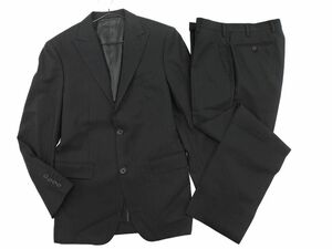 バーバリーブラックレーベル ストライプ セットアップ ジャケット パンツ スーツ size36R/黒 ■◇◎ ☆ eda4 メンズ