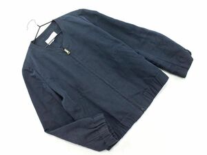 マッキントッシュフィロソフィー リネン混 ノーカラー ジャケット size38/紺 ■◇ ☆ eda4 レディース