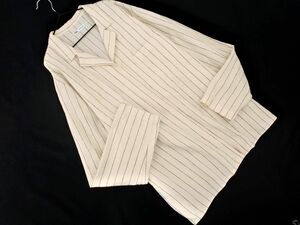 ネコポスOK ZARA ザラ ストライプ オープンカラー シャツ sizeS/アイボリー ■◇ ☆ eda5 レディース