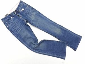 新品 RU アールユー JEANS USED加工 ラインストーン ブーツカット デニムパンツ size27/青 ■■ ☆ eda5 レディース