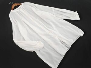 LOWRYS FARM Lowrys Farm tunic blouse shirt sizeF/ white #* * eda8 lady's 