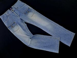 karl Helmut Karl hell m made in Japan USED processing button fly Denim pants sizeLL/ indigo ## * edb0 men's 