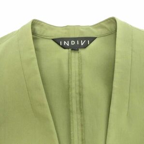 INDIVI インディヴィ リネン混 セットアップ ジャケット パンツ スーツ size42/緑 ■◇ ☆ edb0 レディースの画像4