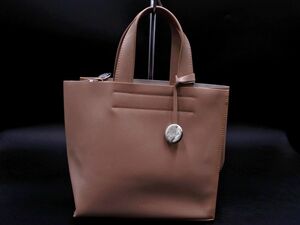 FURLA Furla original leather Logo charm attaching handbag beige ## * edb1 lady's 