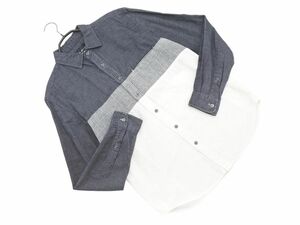 THE SHOP TK ザショップティーケー タケオキクチ 切替 シャツ sizeM/グレーｘ白 ■◇ ☆ edb1 メンズ