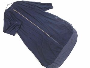 ROPE Rope sia- shirt Zip up long cardigan size38/ navy blue #* * edb1 lady's 