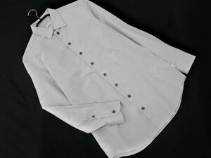 ARMANI COLLEZIONI アルマーニコレツィオーニ ストライプ ダイヤ柄 長袖 シャツ sizeS/グレー ■◇ ☆ edb2 メンズ