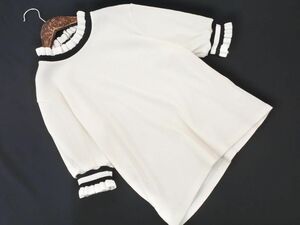 one way One Way frill cut and sewn sizeF/ white x black #* * edb5 lady's 