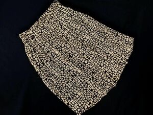 DKNY Donna Karan New York шелк 100% общий рисунок tuck A линия юбка-трапеция size4/ бежевый #* * edb6 женский 