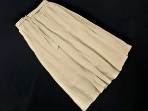 Bou Jeloud ブージュルード リネン100% ロング スカート size38/ベージュ ■◇ ☆ edb6 レディース