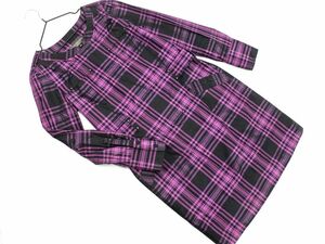 BODY DRESSING Deluxe Body Dressing Deluxe check roll up One-piece size38/ black x pink #* * edb7 lady's 