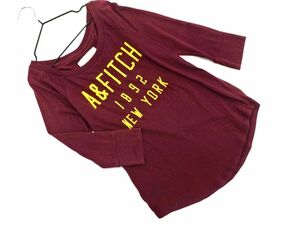  кошка pohs OK Abercrombie & Fitch Abercrombie & Fitch Logo вышивка 7 минут рукав cut and sewn sizeXS/ кирпич #* * edb8 женский 