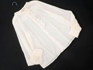 Sezane セザンヌ シルクシフォン レース ブラウス シャツ size34/オフホワイト ■◇ ☆ edc3 レディース