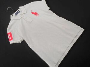  cat pohs OK Ralph Lauren Ralph Lauren big po knee polo-shirt sizeM/ white #* * edc3 lady's 