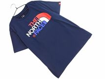 ネコポスOK THE NORTH FACE ザノースフェイス NT31621 ロゴ プリント Tシャツ sizeM/紺 ■◆ ☆ edc3 レディース_画像1