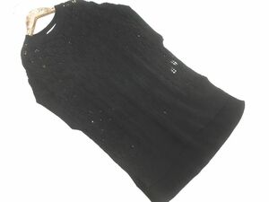 OPAQUE オペーク 透かし編み ニット セーター size38/黒 ■◆ ☆ edc3 レディース