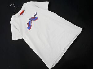 ネコポスOK PUMA プーマ フロッキープリント ラグラン Tシャツ sizeL/水色 ■◆ ☆ edc4 レディース