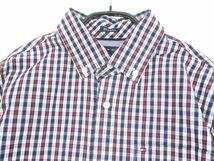 TOMMY HILFIGER トミーヒルフィガー チェック ボタンダウン シャツ sizeS/紺ｘボルドー ■◇ ☆ edc4 メンズ_画像2