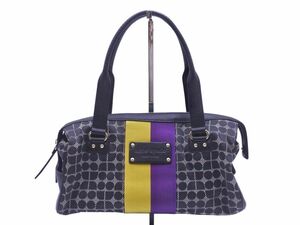 kate spade ケイトスペード 総柄 ボストン バッグ 黒 ■■ ☆ edc2 レディース