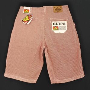 新品 BEN DAVIS ベンデイビス BSC-0011 ストライプ ハーフ パンツ size34/白ｘ赤 ■◆ ☆ edc4 メンズの画像4